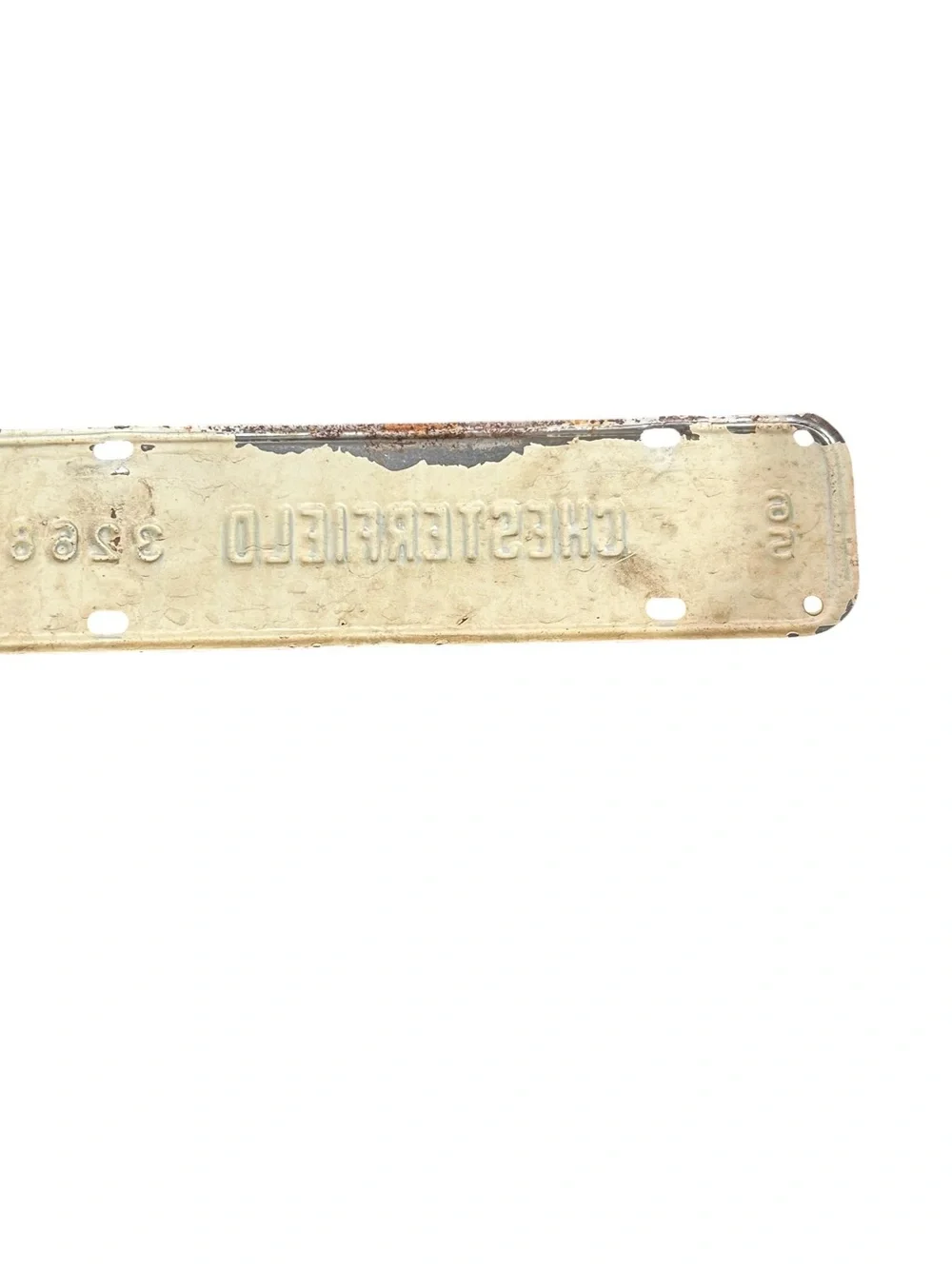 1965 Chesterfield County Virginia license plate attachment topper 32680